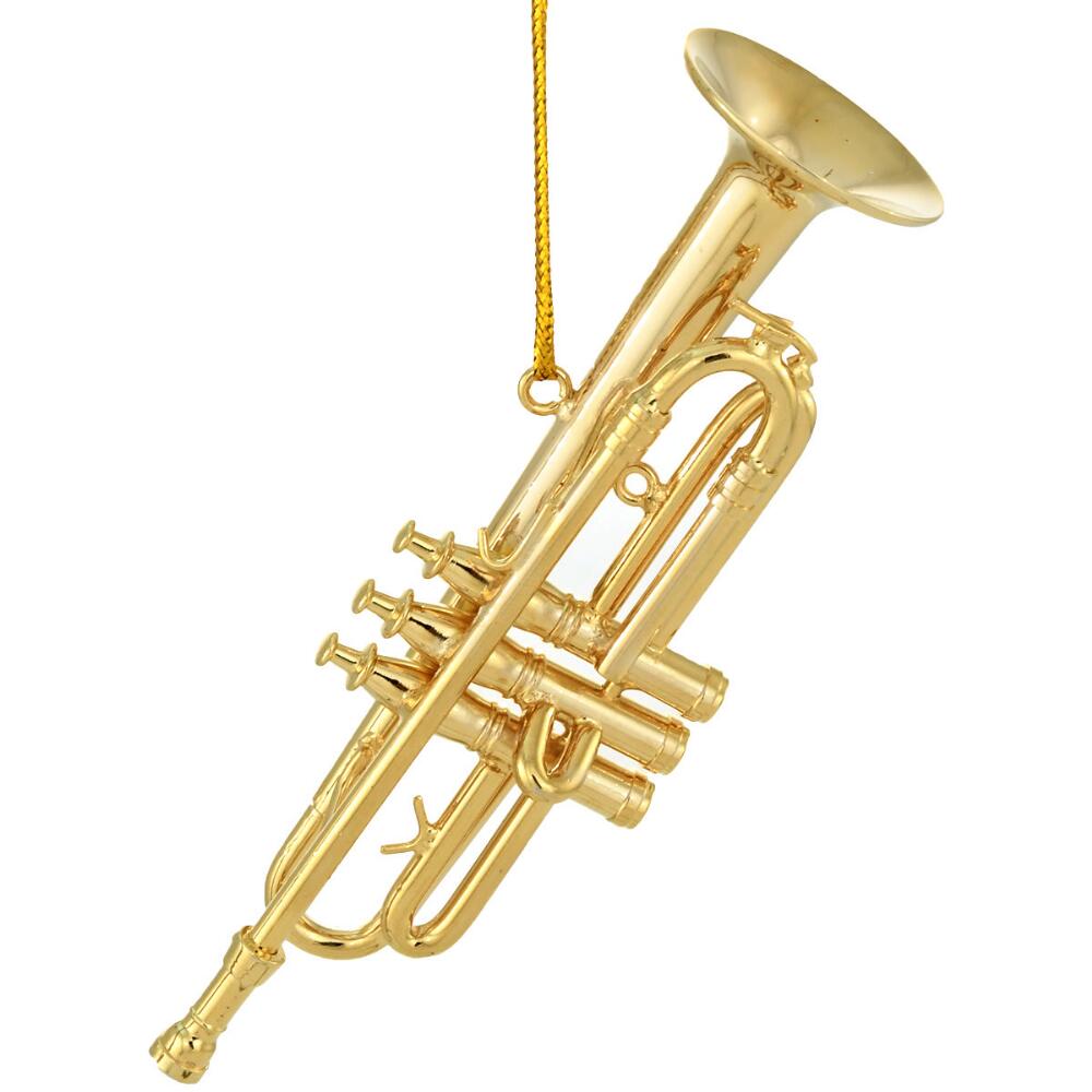 Gold Metal Trumpet Ornament